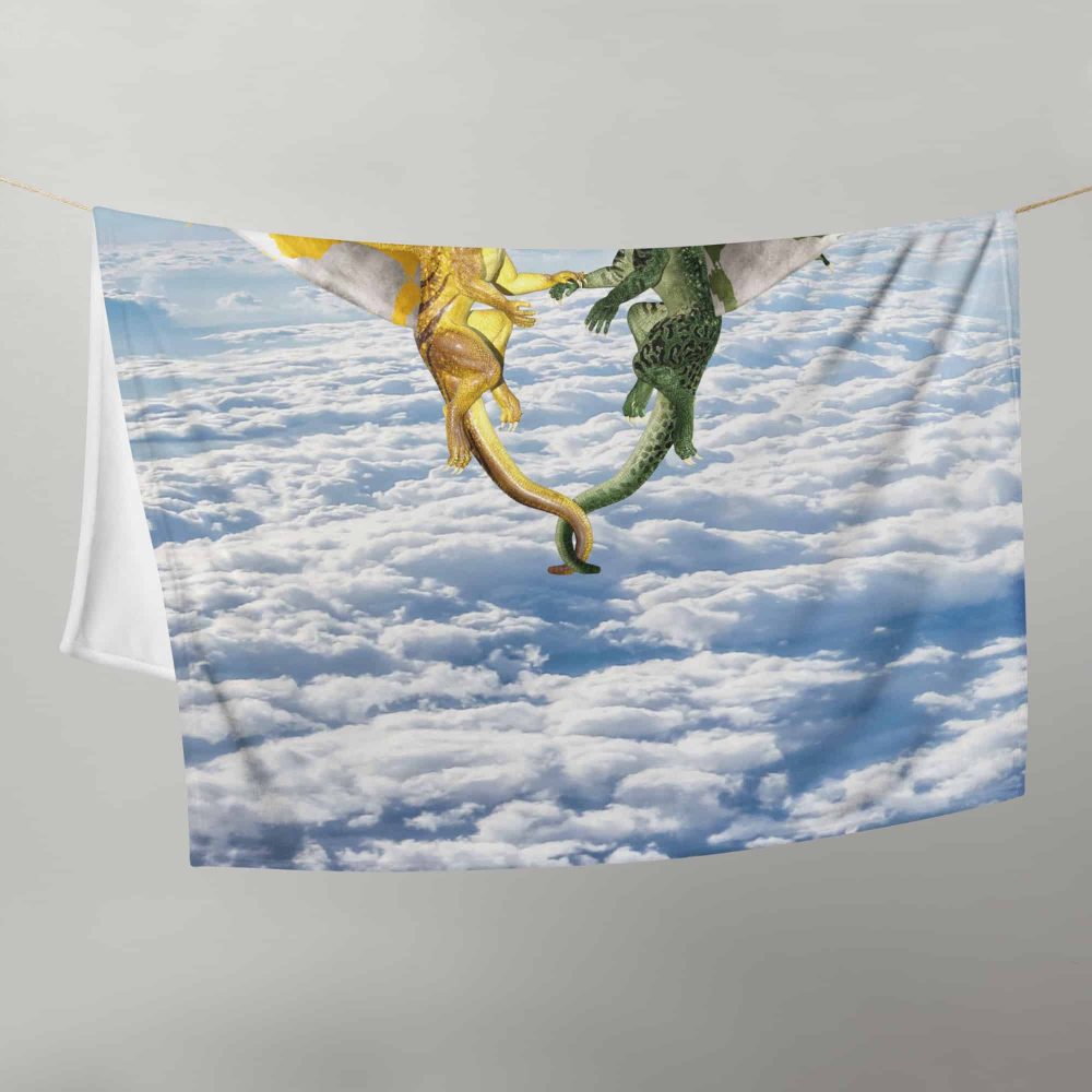 Dragon Lovers Above the Clouds Fleece Throw Blanket