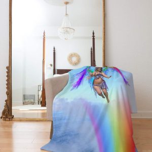 Mother of Rainbows Fleece Throw Blanket