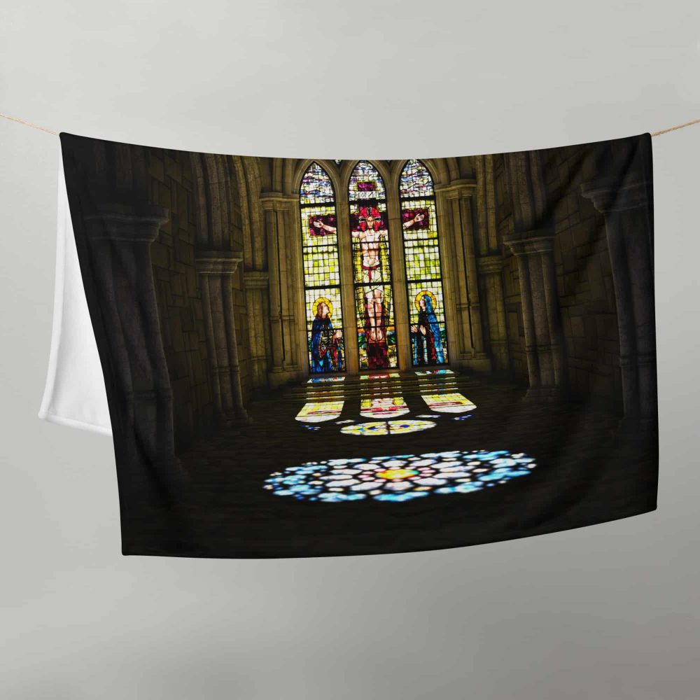Cathedral Windows Fleece Throw Blanket